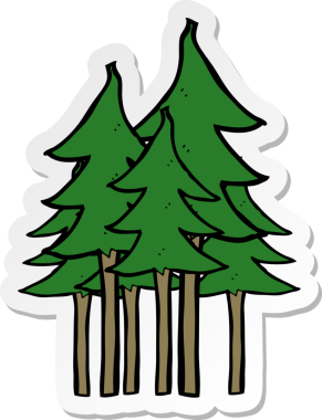 Bir insan tarafından çizilmiş bir çizgi film ağaç simgesi.