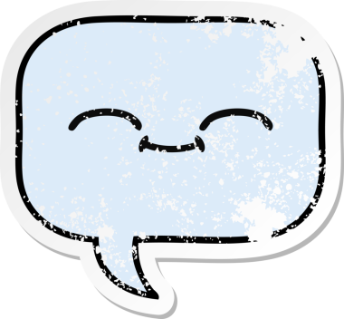 Bir insan tarafından çizilmiş şirin bir karikatür konuşma balonunun sıkıntılı çıkartması.