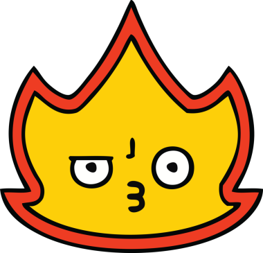 Bir insan tarafından çizilmiş ateş çizgi filmi.