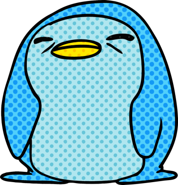 Bir insan tarafından çizilmiş sevimli bir penguen resmi.