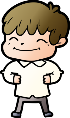 Bir insan tarafından çizilmiş mutlu çocuk çizgi filmi.