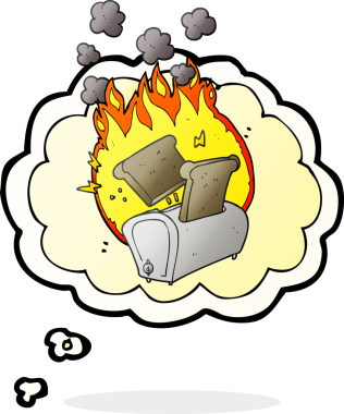 Bir insan tarafından çizilmiş serbest çizim baloncuk yakma makinesi.