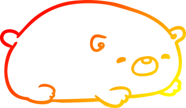 Bir insan tarafından çizilmiş şirin bir kutup ayısının sıcak çizgi çizimi