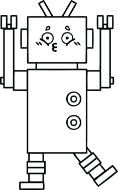 Bir insan tarafından çizilmiş robot çizimi