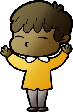 Bir insan tarafından çizilmiş meraklı bir çocuk.