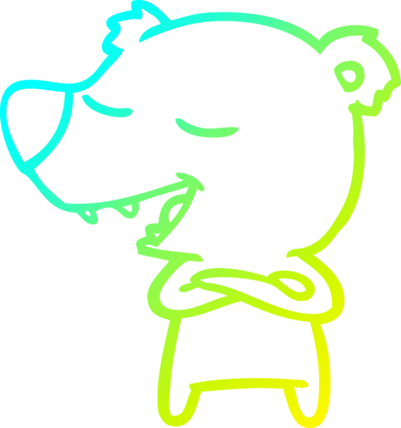 Bir insan tarafından çizilmiş kutup ayısının soğuk çizgi çizimi.