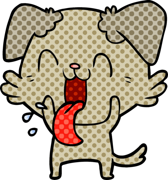 Bir insan tarafından çizilmiş nefes nefese bir köpek.