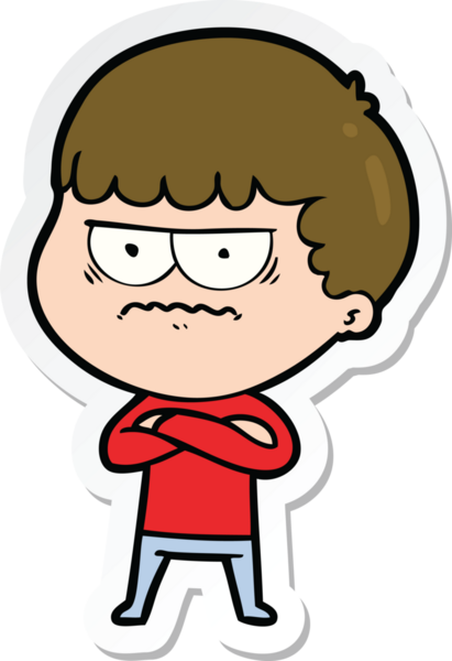 Bir insan tarafından çizilmiş bir karikatür çıkartması.