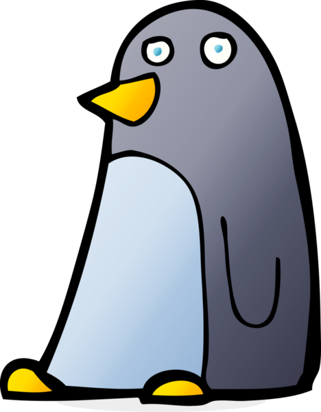 bir insan tarafından çizilmiş penguen çizgi filmi