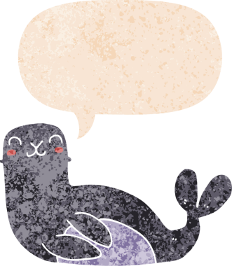 grunge ile konuşma balonu ile karikatür mühür sıkıntılı retro stil bir insan tarafından çizilmiş