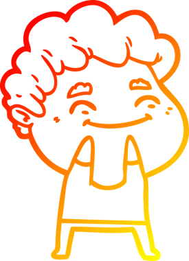 Bir insan tarafından çizilmiş, karikatür dostu bir adamın sıcak çizgi çizimi