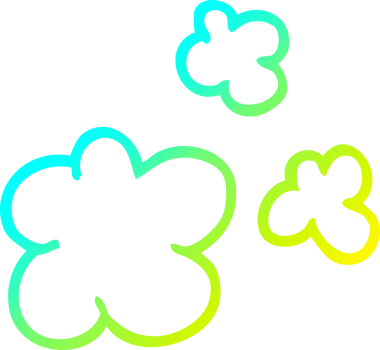 Bir insan tarafından çizilmiş bir çizgi filmin soğuk gradyan çizimi.