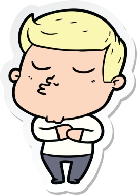 Bir insan tarafından çizilmiş bir çizgi film modelinin çıkartması.