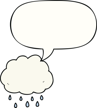 bir insan tarafından çizilmiş konuşma balonlu çizgi film yağmur bulutu