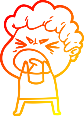 Bir insan tarafından çizilmiş kızgın bir adamın çizgi film çizimi.