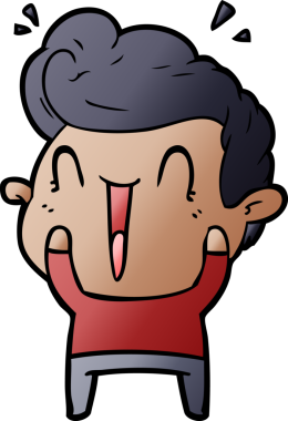 Bir insan tarafından çizilmiş mutlu bir adam.