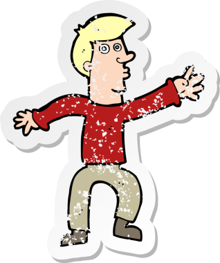 Bir insan tarafından çizilmiş bir karikatürün gerilimli yapıştırması.