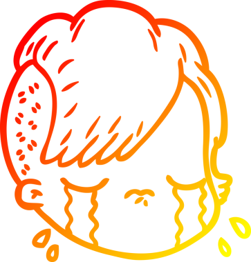 Bir insan tarafından çizilmiş bir çizgi kadın yüzünün sıcak çizgi çizimi