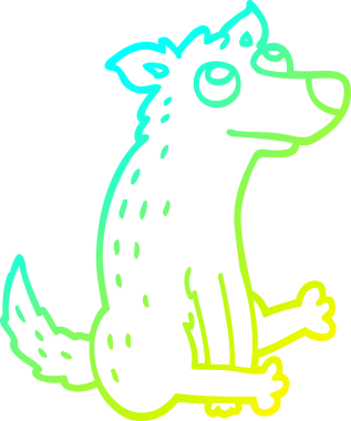 Bir insan tarafından çizilmiş çizgi film köpeği çizimi.