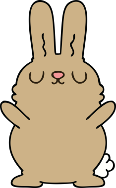 Bir insan tarafından çizilmiş garip çizgi film tavşanı.