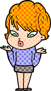 Bir insan tarafından çizilmiş karikatür kadın.