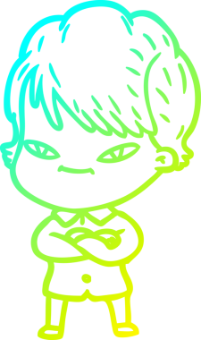 Bir insan tarafından çizilmiş mutlu bir karikatür çizimi.