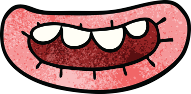 Bir insan tarafından çizilmiş karalama ağız.