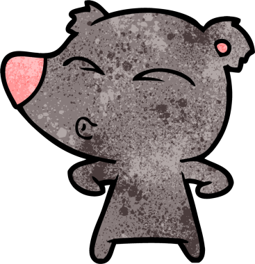 bir insan tarafından çizilmiş bir karikatür ıslık ayısı