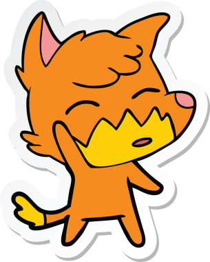 Bir insan tarafından çizilmiş bir tilkinin çıkartması.