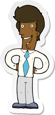 Bir insan tarafından çizilmiş mutlu bir adamın çıkartması.