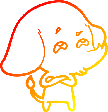 Bir insan tarafından çizilmiş bir filin sıcak çizgi çizimi