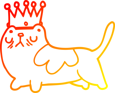 Bir insan tarafından çizilmiş küstah bir kedinin sıcak çizgi çizimi