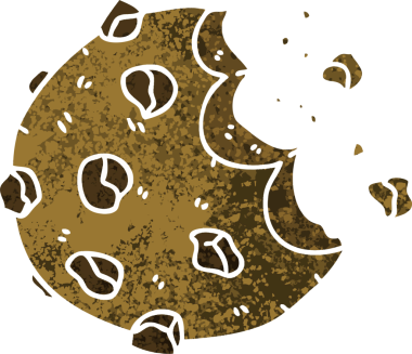 Bir insan tarafından çizilmiş retro illüstrasyon tarzı tuhaf çizgi film kurabiyesi.