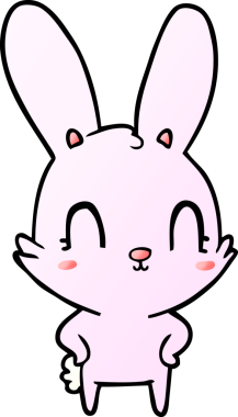 Bir insan tarafından çizilmiş şirin çizgi film tavşanı.