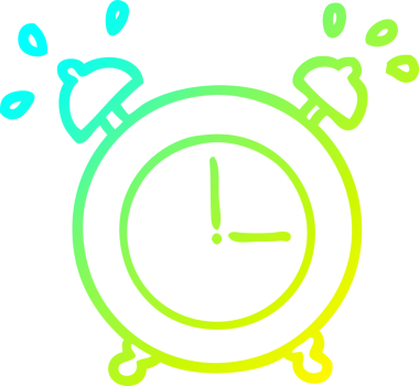 Bir insan tarafından çizilmiş bir çalar saatin soğuk eğimli çizgisi.