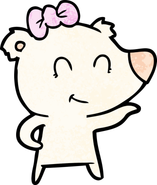 Bir insan tarafından çizilmiş dişi kutup ayısı çizgi filmi.