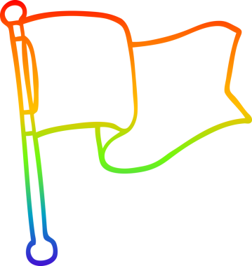 Bir insan tarafından çizilmiş beyaz bir bayrağın çizimi.