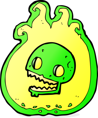 Bir insan tarafından çizilmiş cadılar bayramı çizgi filmi.