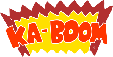 Bir insan tarafından çizilen çizgi roman patlamasının düz renk çizimi