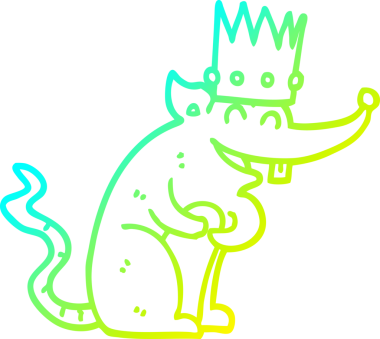 Bir insan tarafından çizilen gülen fare kralının soğuk çizgi çizgisi.