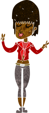 Bir insan tarafından çizilmiş havalı bir kız.