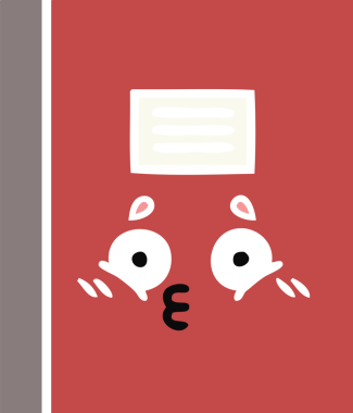 Bir insan tarafından çizilmiş düz renkli bir defter çizimi