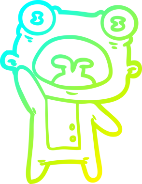 Bir insan tarafından çizilen garip uzaylı çizgi filminin soğuk gradyan çizimi.