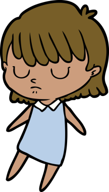 Bir insan tarafından çizilmiş karikatür kadın.