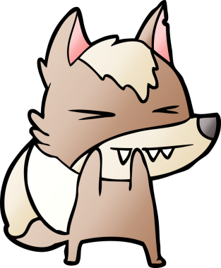 Bir insan tarafından çizilmiş kızgın kurt çizgi filmi.