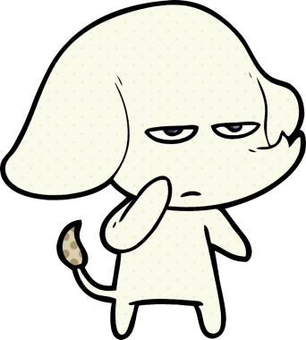 Bir insan tarafından çizilmiş kızgın bir fil.