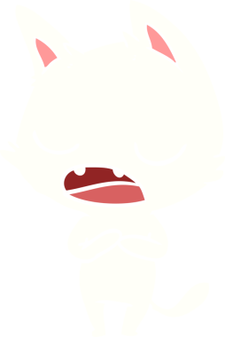 Konuşan kedi düz renkli çizgi film Bir insan tarafından çizildi