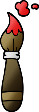 vektör gradyan çizim karikatür fırçası bir insan tarafından çizildi