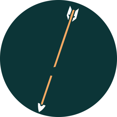 Bir insan tarafından çizilmiş bir okun ikonik dövme şekli