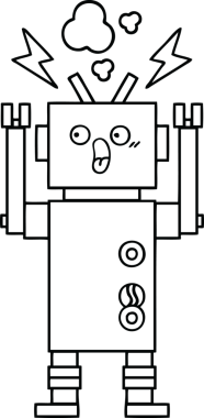 Bir insan tarafından çizilmiş robot çizimi